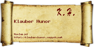 Klauber Hunor névjegykártya